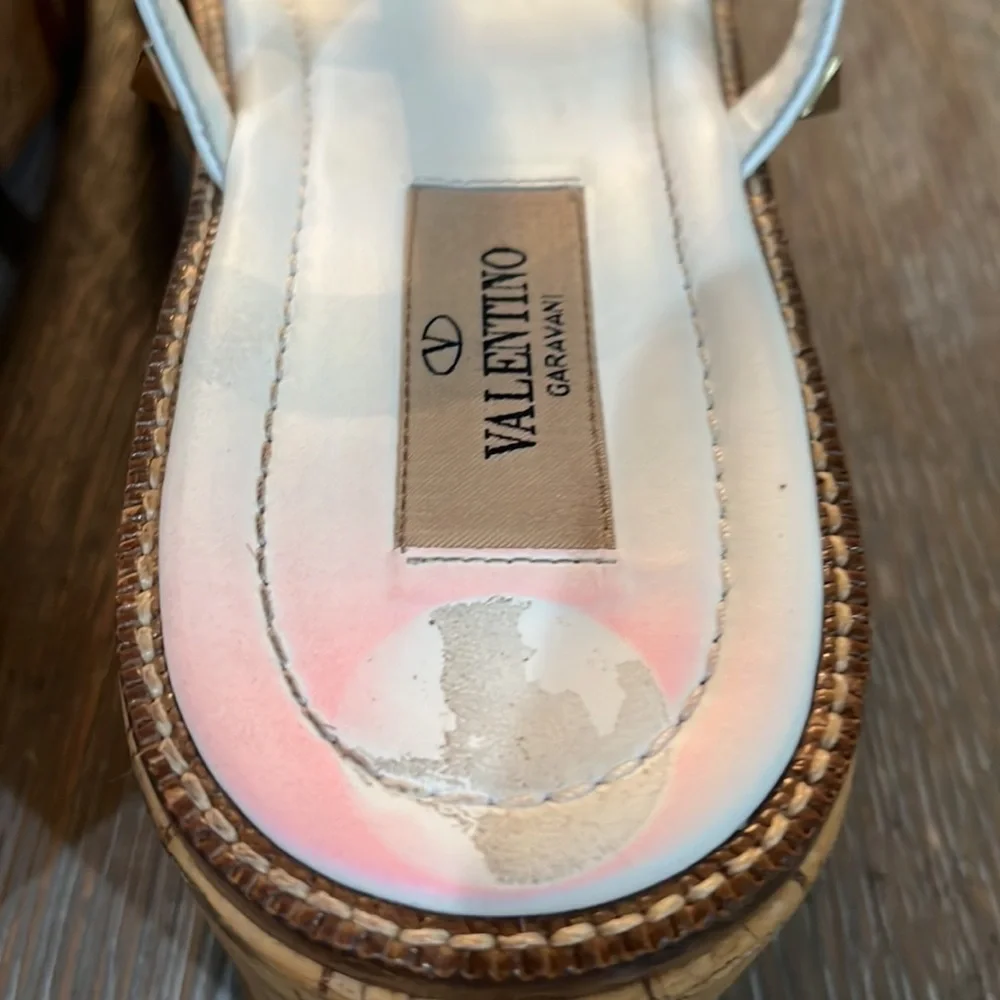 White Valentino Rock Stud Sandals - Picture 6 of 6